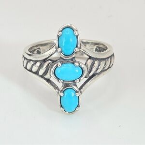 Carolyn Pollack Sterling Silver & Turquoise Oval Southwestern Size 9